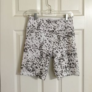 Good American White and Black Leopard Bike Shorts